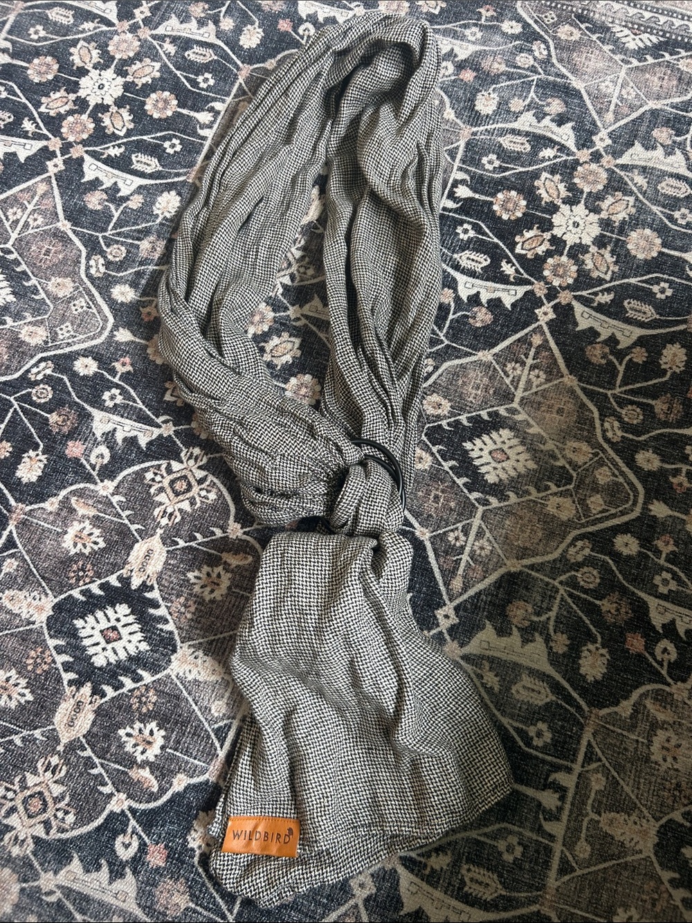 WildBird Black and White Micro Check ring sling